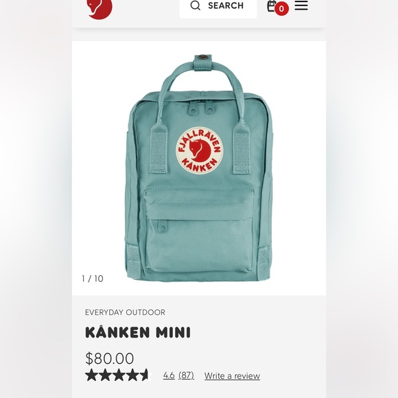 Fjallraven Mini Kanken in Frost Green - Picture 7 of 7